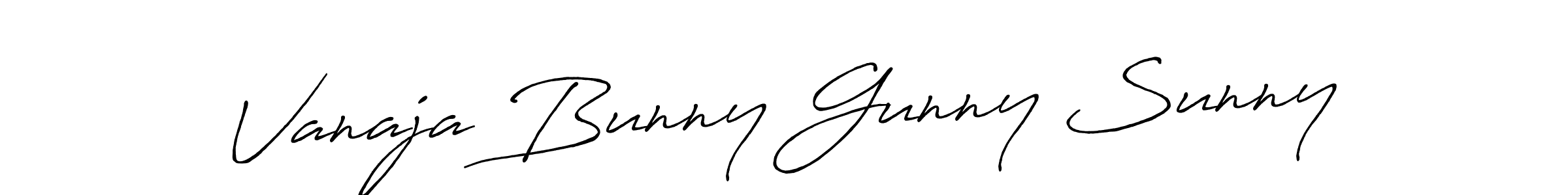 Make a beautiful signature design for name Vanaja Bunny Gunny Sunny. Use this online signature maker to create a handwritten signature for free. Vanaja Bunny Gunny Sunny signature style 7 images and pictures png