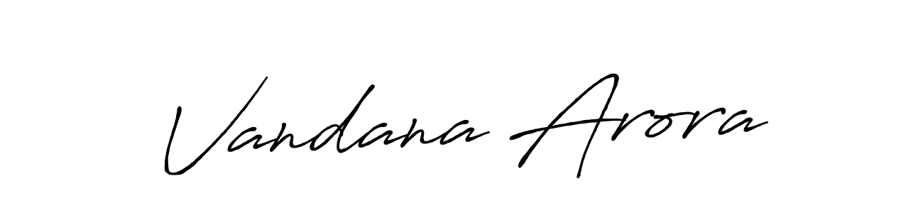 Create a beautiful signature design for name Vandana Arora. With this signature (Antro_Vectra_Bolder) fonts, you can make a handwritten signature for free. Vandana Arora signature style 7 images and pictures png