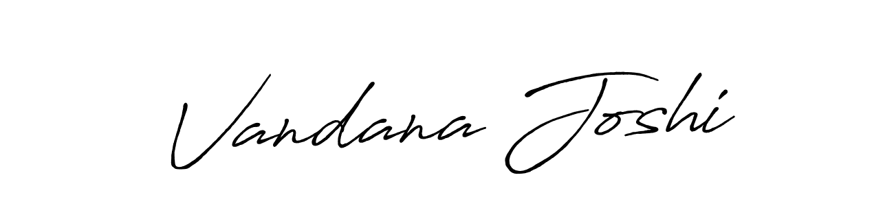 How to make Vandana Joshi name signature. Use Antro_Vectra_Bolder style for creating short signs online. This is the latest handwritten sign. Vandana Joshi signature style 7 images and pictures png
