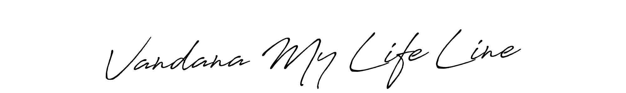 Create a beautiful signature design for name Vandana My Life Line. With this signature (Antro_Vectra_Bolder) fonts, you can make a handwritten signature for free. Vandana My Life Line signature style 7 images and pictures png