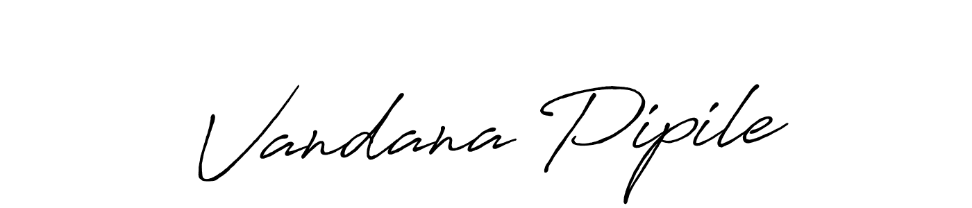 Vandana Pipile stylish signature style. Best Handwritten Sign (Antro_Vectra_Bolder) for my name. Handwritten Signature Collection Ideas for my name Vandana Pipile. Vandana Pipile signature style 7 images and pictures png