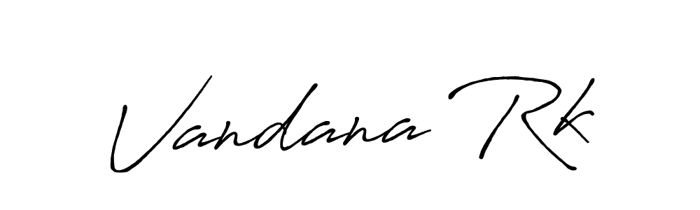 Vandana Rk stylish signature style. Best Handwritten Sign (Antro_Vectra_Bolder) for my name. Handwritten Signature Collection Ideas for my name Vandana Rk. Vandana Rk signature style 7 images and pictures png