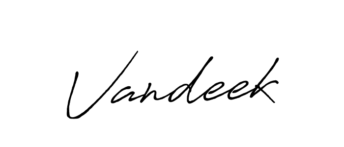 How to make Vandeek name signature. Use Antro_Vectra_Bolder style for creating short signs online. This is the latest handwritten sign. Vandeek signature style 7 images and pictures png