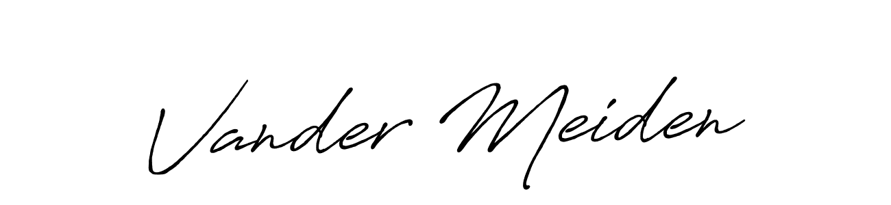 Create a beautiful signature design for name Vander Meiden. With this signature (Antro_Vectra_Bolder) fonts, you can make a handwritten signature for free. Vander Meiden signature style 7 images and pictures png