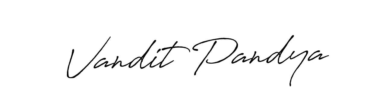 Make a beautiful signature design for name Vandit Pandya. With this signature (Antro_Vectra_Bolder) style, you can create a handwritten signature for free. Vandit Pandya signature style 7 images and pictures png
