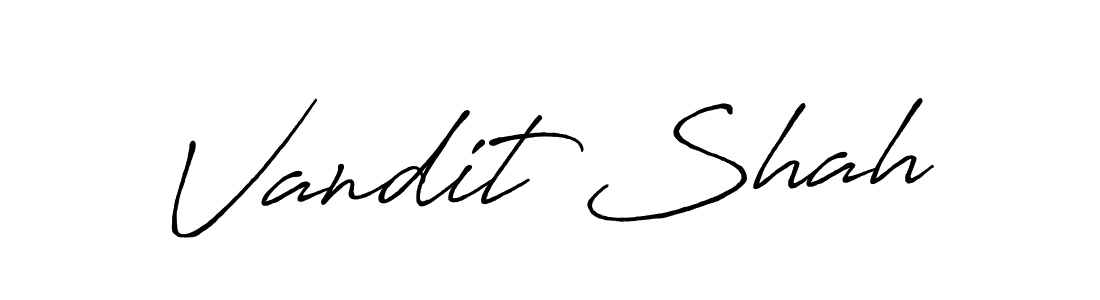 Also we have Vandit Shah name is the best signature style. Create professional handwritten signature collection using Antro_Vectra_Bolder autograph style. Vandit Shah signature style 7 images and pictures png