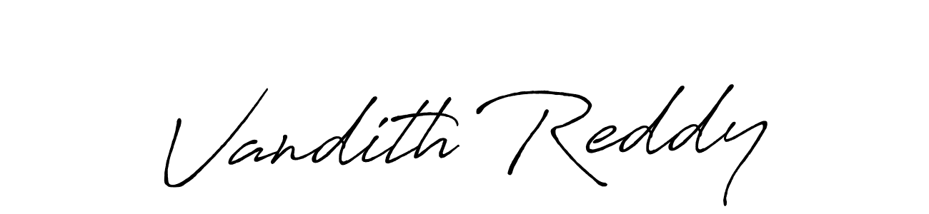 How to make Vandith Reddy name signature. Use Antro_Vectra_Bolder style for creating short signs online. This is the latest handwritten sign. Vandith Reddy signature style 7 images and pictures png