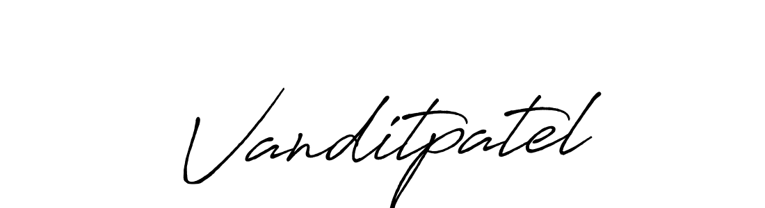 Design your own signature with our free online signature maker. With this signature software, you can create a handwritten (Antro_Vectra_Bolder) signature for name Vanditpatel. Vanditpatel signature style 7 images and pictures png