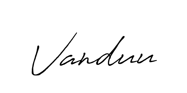 It looks lik you need a new signature style for name Vanduu. Design unique handwritten (Antro_Vectra_Bolder) signature with our free signature maker in just a few clicks. Vanduu signature style 7 images and pictures png