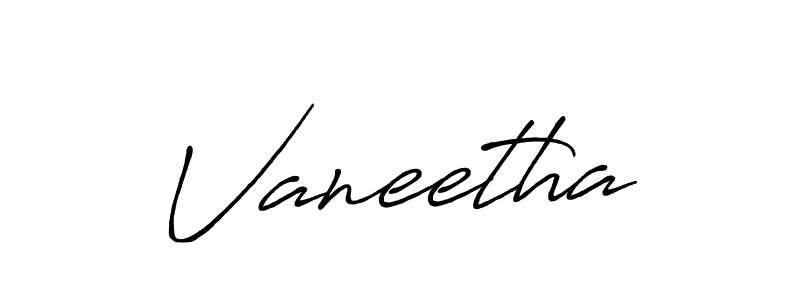Make a beautiful signature design for name Vaneetha. With this signature (Antro_Vectra_Bolder) style, you can create a handwritten signature for free. Vaneetha signature style 7 images and pictures png
