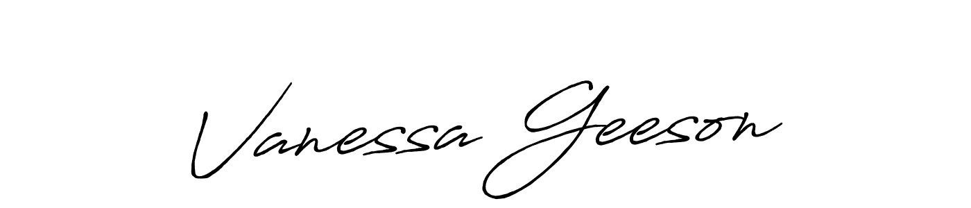 Design your own signature with our free online signature maker. With this signature software, you can create a handwritten (Antro_Vectra_Bolder) signature for name Vanessa Geeson. Vanessa Geeson signature style 7 images and pictures png