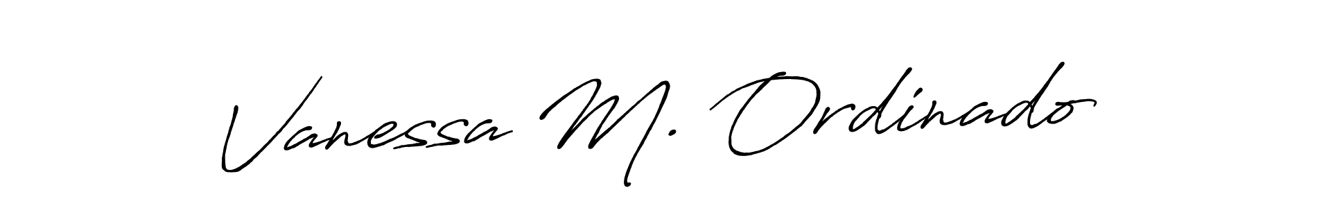 The best way (Antro_Vectra_Bolder) to make a short signature is to pick only two or three words in your name. The name Vanessa M. Ordinado include a total of six letters. For converting this name. Vanessa M. Ordinado signature style 7 images and pictures png