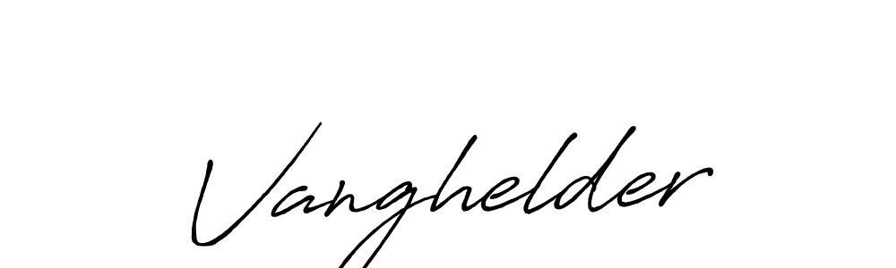 Make a beautiful signature design for name Vanghelder. With this signature (Antro_Vectra_Bolder) style, you can create a handwritten signature for free. Vanghelder signature style 7 images and pictures png