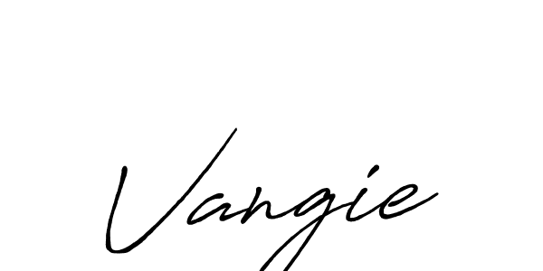 Vangie stylish signature style. Best Handwritten Sign (Antro_Vectra_Bolder) for my name. Handwritten Signature Collection Ideas for my name Vangie. Vangie signature style 7 images and pictures png