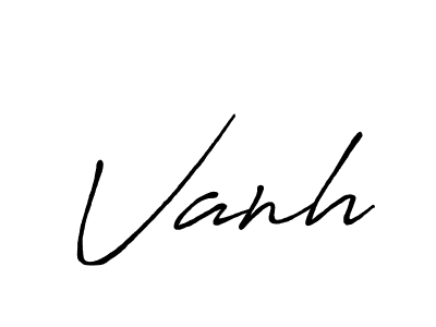 Design your own signature with our free online signature maker. With this signature software, you can create a handwritten (Antro_Vectra_Bolder) signature for name Vanh. Vanh signature style 7 images and pictures png