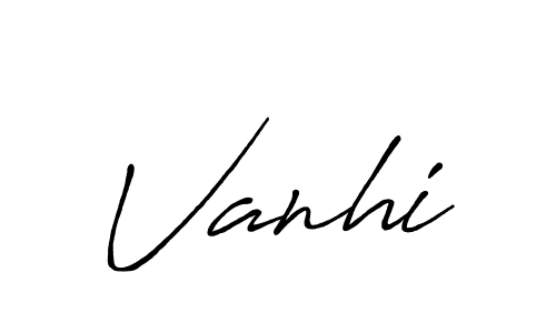 Use a signature maker to create a handwritten signature online. With this signature software, you can design (Antro_Vectra_Bolder) your own signature for name Vanhi. Vanhi signature style 7 images and pictures png