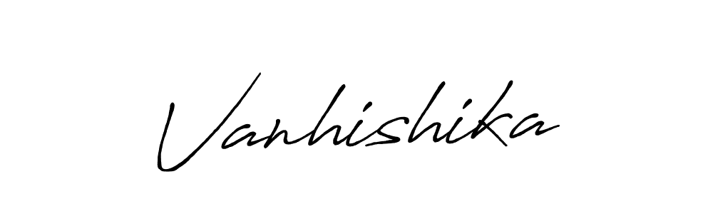 Use a signature maker to create a handwritten signature online. With this signature software, you can design (Antro_Vectra_Bolder) your own signature for name Vanhishika. Vanhishika signature style 7 images and pictures png