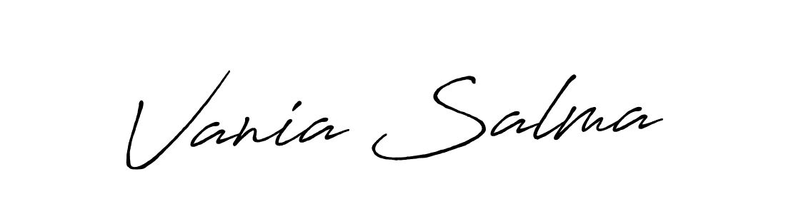 if you are searching for the best signature style for your name Vania Salma. so please give up your signature search. here we have designed multiple signature styles  using Antro_Vectra_Bolder. Vania Salma signature style 7 images and pictures png