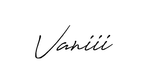 Use a signature maker to create a handwritten signature online. With this signature software, you can design (Antro_Vectra_Bolder) your own signature for name Vaniii. Vaniii signature style 7 images and pictures png