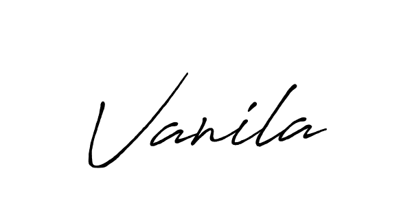 Make a beautiful signature design for name Vanila. With this signature (Antro_Vectra_Bolder) style, you can create a handwritten signature for free. Vanila signature style 7 images and pictures png
