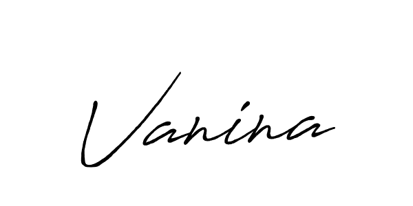 Use a signature maker to create a handwritten signature online. With this signature software, you can design (Antro_Vectra_Bolder) your own signature for name Vanina. Vanina signature style 7 images and pictures png