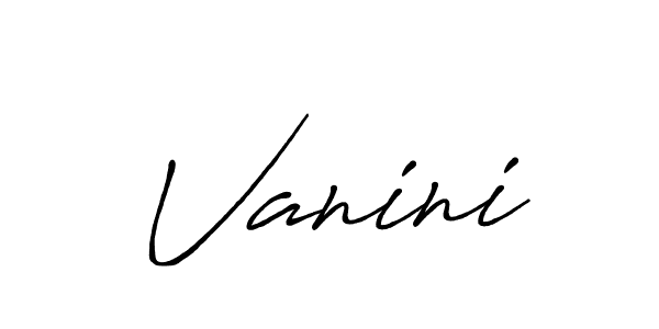 Create a beautiful signature design for name Vanini. With this signature (Antro_Vectra_Bolder) fonts, you can make a handwritten signature for free. Vanini signature style 7 images and pictures png