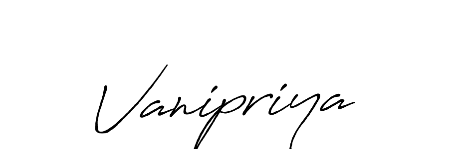 Create a beautiful signature design for name Vanipriya. With this signature (Antro_Vectra_Bolder) fonts, you can make a handwritten signature for free. Vanipriya signature style 7 images and pictures png