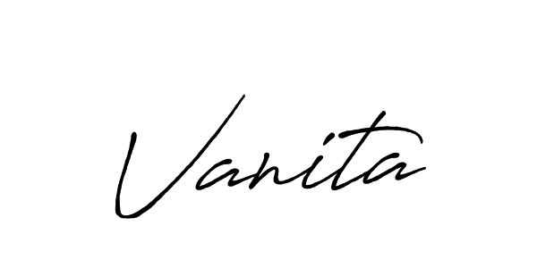 Make a beautiful signature design for name Vanita. With this signature (Antro_Vectra_Bolder) style, you can create a handwritten signature for free. Vanita signature style 7 images and pictures png
