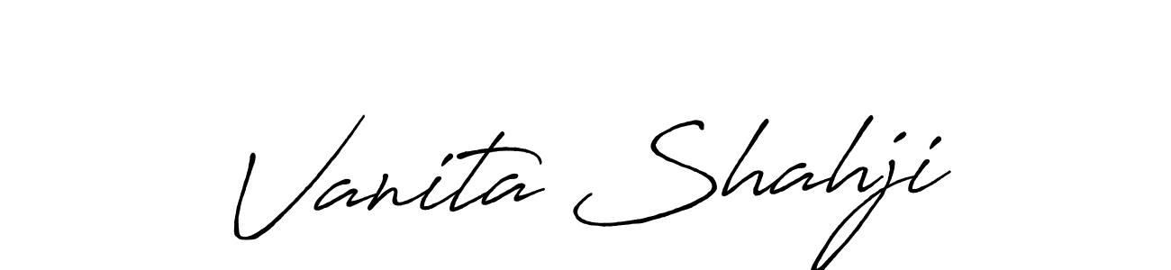 Design your own signature with our free online signature maker. With this signature software, you can create a handwritten (Antro_Vectra_Bolder) signature for name Vanita Shahji. Vanita Shahji signature style 7 images and pictures png