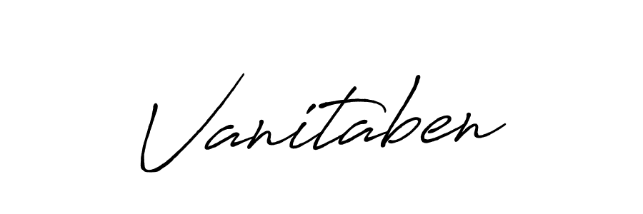 Vanitaben stylish signature style. Best Handwritten Sign (Antro_Vectra_Bolder) for my name. Handwritten Signature Collection Ideas for my name Vanitaben. Vanitaben signature style 7 images and pictures png