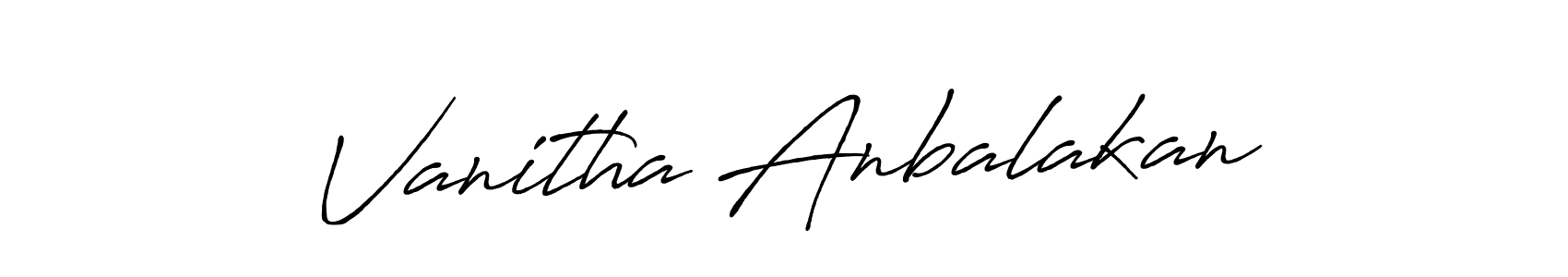 How to make Vanitha Anbalakan signature? Antro_Vectra_Bolder is a professional autograph style. Create handwritten signature for Vanitha Anbalakan name. Vanitha Anbalakan signature style 7 images and pictures png