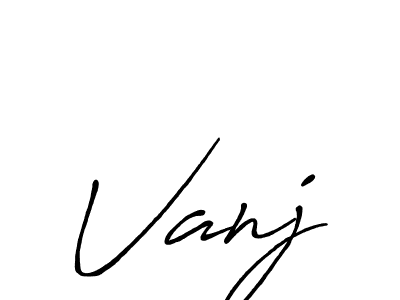 Use a signature maker to create a handwritten signature online. With this signature software, you can design (Antro_Vectra_Bolder) your own signature for name Vanj. Vanj signature style 7 images and pictures png