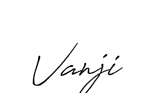 Make a beautiful signature design for name Vanji. With this signature (Antro_Vectra_Bolder) style, you can create a handwritten signature for free. Vanji signature style 7 images and pictures png