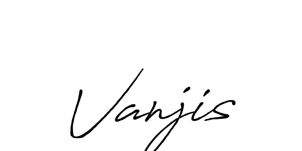 Make a beautiful signature design for name Vanjis. With this signature (Antro_Vectra_Bolder) style, you can create a handwritten signature for free. Vanjis signature style 7 images and pictures png