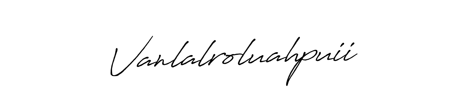 Similarly Antro_Vectra_Bolder is the best handwritten signature design. Signature creator online .You can use it as an online autograph creator for name Vanlalroluahpuii. Vanlalroluahpuii signature style 7 images and pictures png