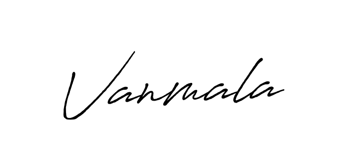 How to make Vanmala signature? Antro_Vectra_Bolder is a professional autograph style. Create handwritten signature for Vanmala name. Vanmala signature style 7 images and pictures png