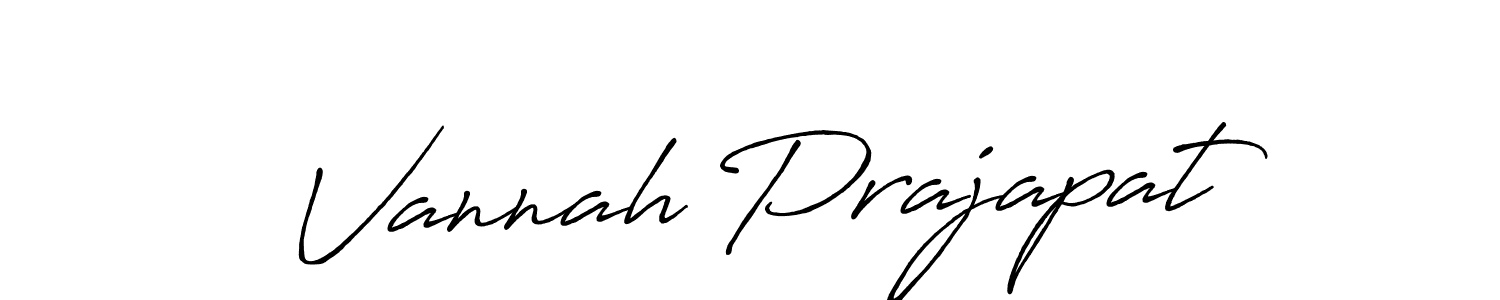 How to make Vannah Prajapat name signature. Use Antro_Vectra_Bolder style for creating short signs online. This is the latest handwritten sign. Vannah Prajapat signature style 7 images and pictures png