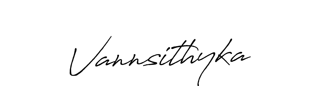 Create a beautiful signature design for name Vannsithyka. With this signature (Antro_Vectra_Bolder) fonts, you can make a handwritten signature for free. Vannsithyka signature style 7 images and pictures png