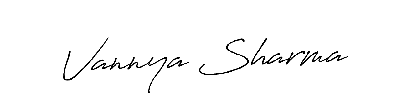 It looks lik you need a new signature style for name Vannya Sharma. Design unique handwritten (Antro_Vectra_Bolder) signature with our free signature maker in just a few clicks. Vannya Sharma signature style 7 images and pictures png