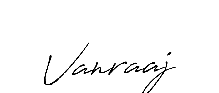 Create a beautiful signature design for name Vanraaj. With this signature (Antro_Vectra_Bolder) fonts, you can make a handwritten signature for free. Vanraaj signature style 7 images and pictures png