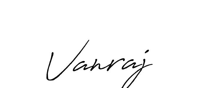 How to make Vanraj  name signature. Use Antro_Vectra_Bolder style for creating short signs online. This is the latest handwritten sign. Vanraj  signature style 7 images and pictures png