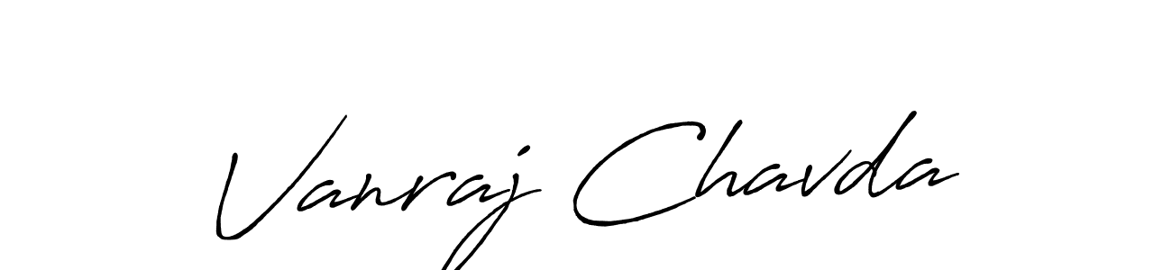 Use a signature maker to create a handwritten signature online. With this signature software, you can design (Antro_Vectra_Bolder) your own signature for name Vanraj Chavda. Vanraj Chavda signature style 7 images and pictures png