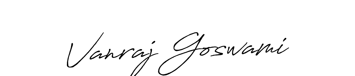 Also we have Vanraj Goswami name is the best signature style. Create professional handwritten signature collection using Antro_Vectra_Bolder autograph style. Vanraj Goswami signature style 7 images and pictures png