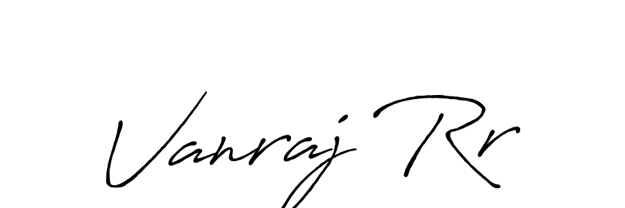 if you are searching for the best signature style for your name Vanraj Rr. so please give up your signature search. here we have designed multiple signature styles  using Antro_Vectra_Bolder. Vanraj Rr signature style 7 images and pictures png