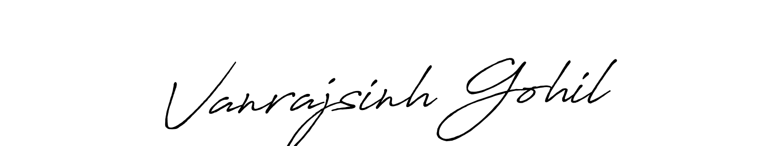 Vanrajsinh Gohil stylish signature style. Best Handwritten Sign (Antro_Vectra_Bolder) for my name. Handwritten Signature Collection Ideas for my name Vanrajsinh Gohil. Vanrajsinh Gohil signature style 7 images and pictures png