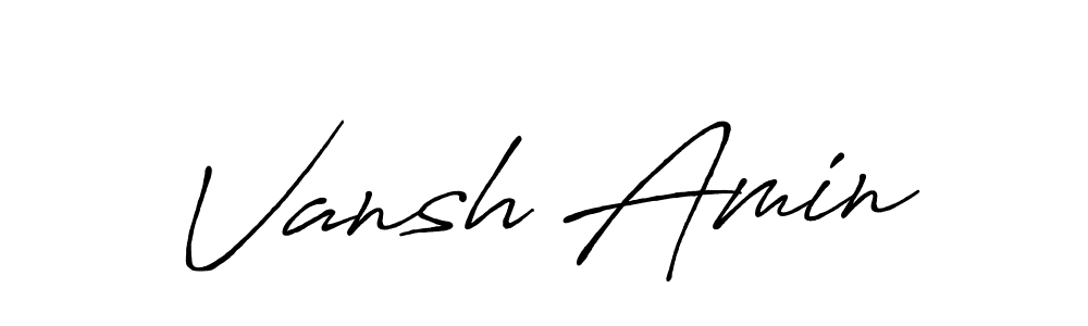 Create a beautiful signature design for name Vansh Amin. With this signature (Antro_Vectra_Bolder) fonts, you can make a handwritten signature for free. Vansh Amin signature style 7 images and pictures png