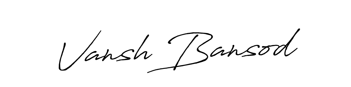 Use a signature maker to create a handwritten signature online. With this signature software, you can design (Antro_Vectra_Bolder) your own signature for name Vansh Bansod. Vansh Bansod signature style 7 images and pictures png