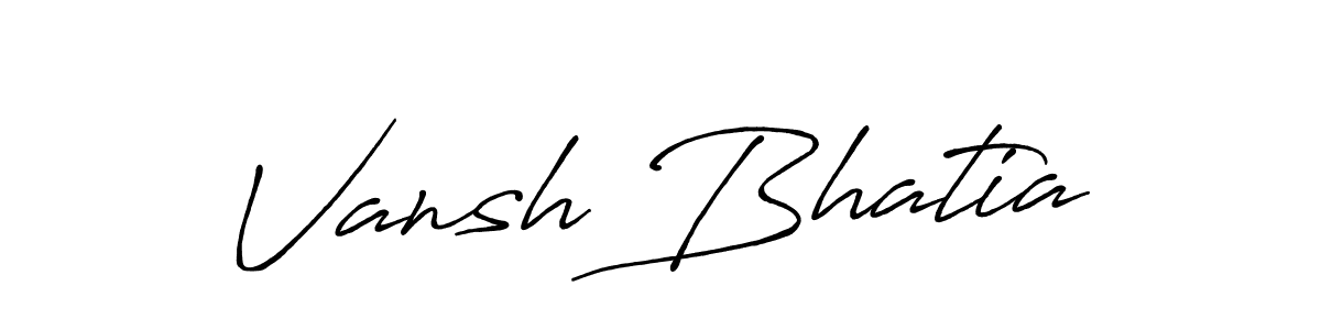 Use a signature maker to create a handwritten signature online. With this signature software, you can design (Antro_Vectra_Bolder) your own signature for name Vansh Bhatia. Vansh Bhatia signature style 7 images and pictures png