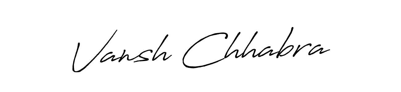 How to make Vansh Chhabra name signature. Use Antro_Vectra_Bolder style for creating short signs online. This is the latest handwritten sign. Vansh Chhabra signature style 7 images and pictures png