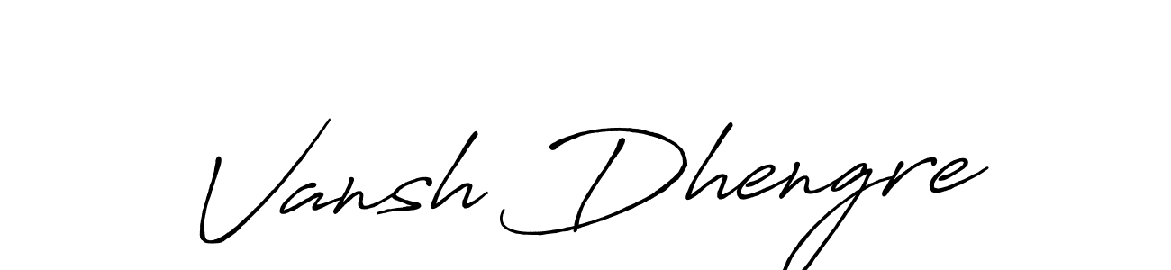 Similarly Antro_Vectra_Bolder is the best handwritten signature design. Signature creator online .You can use it as an online autograph creator for name Vansh Dhengre. Vansh Dhengre signature style 7 images and pictures png